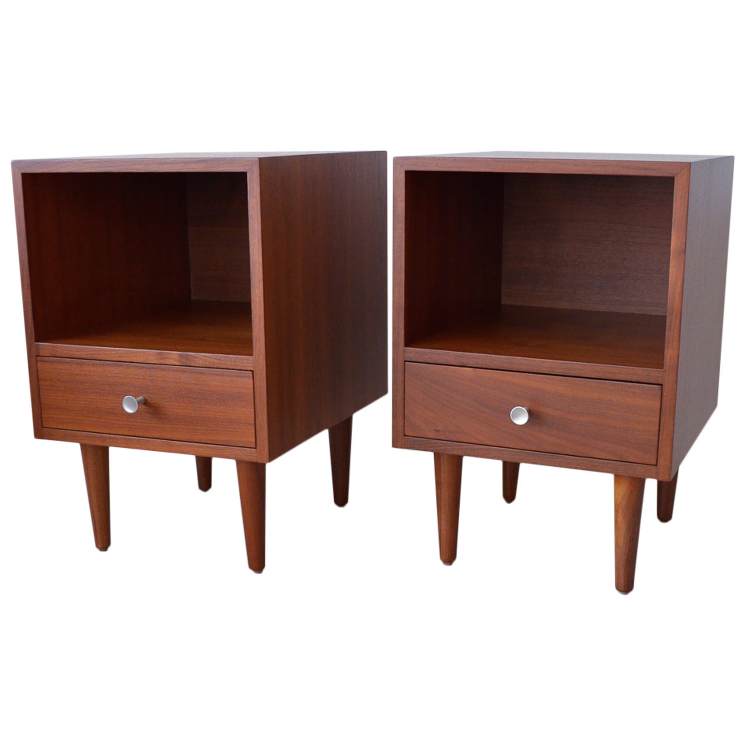 Pair of Walnut End Tables by Milo Baughman