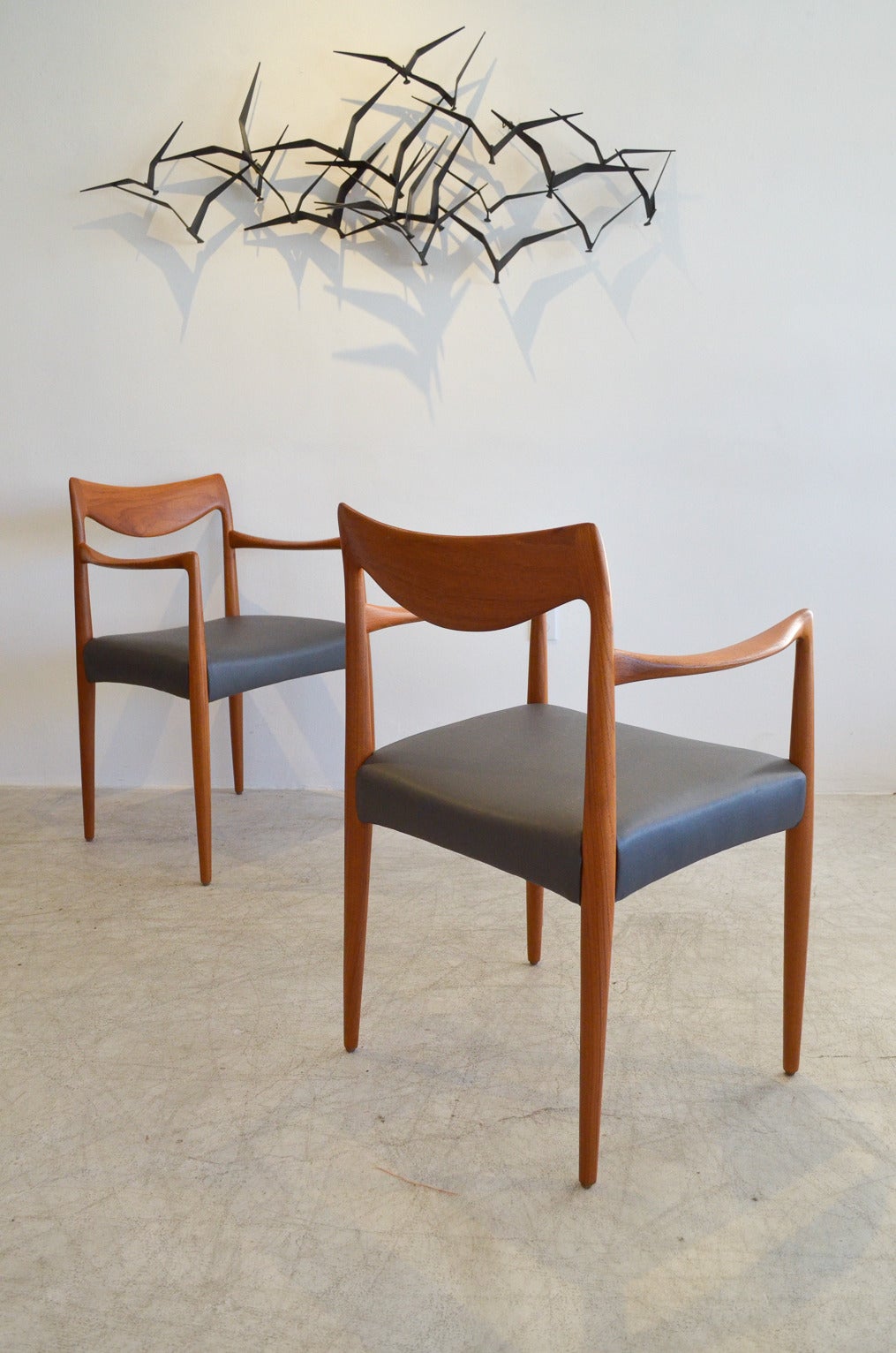 Rare 'Bambi' Sculpted Dining Chairs by Rolf Rastad and Adolf Relling In Excellent Condition In Costa Mesa, CA