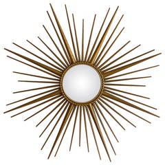 French 1950s Sunburst Mirror by Chaty Vallauris