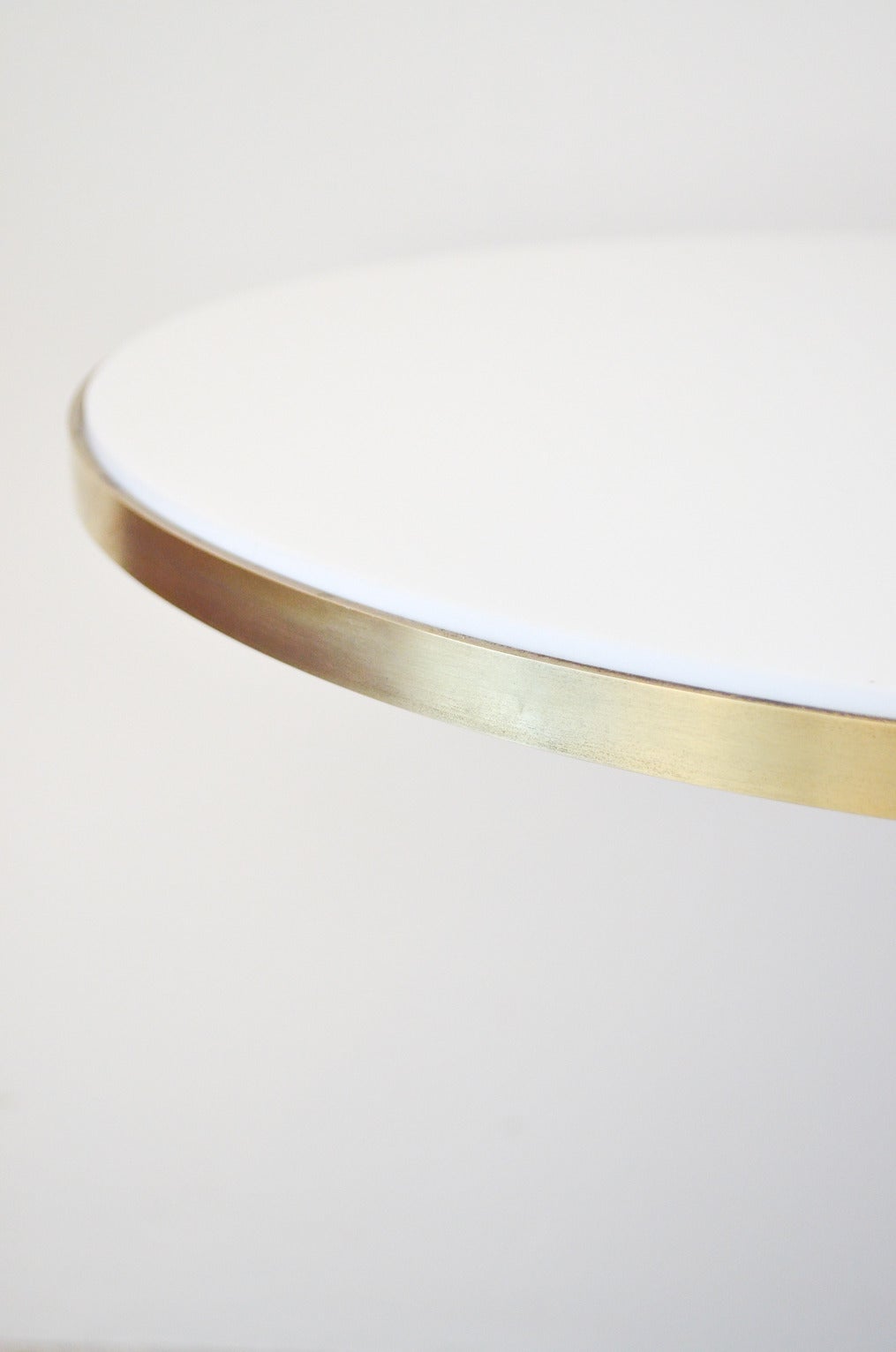 American Exquisite Brass and Vitrolite Side Table by Paul McCobb