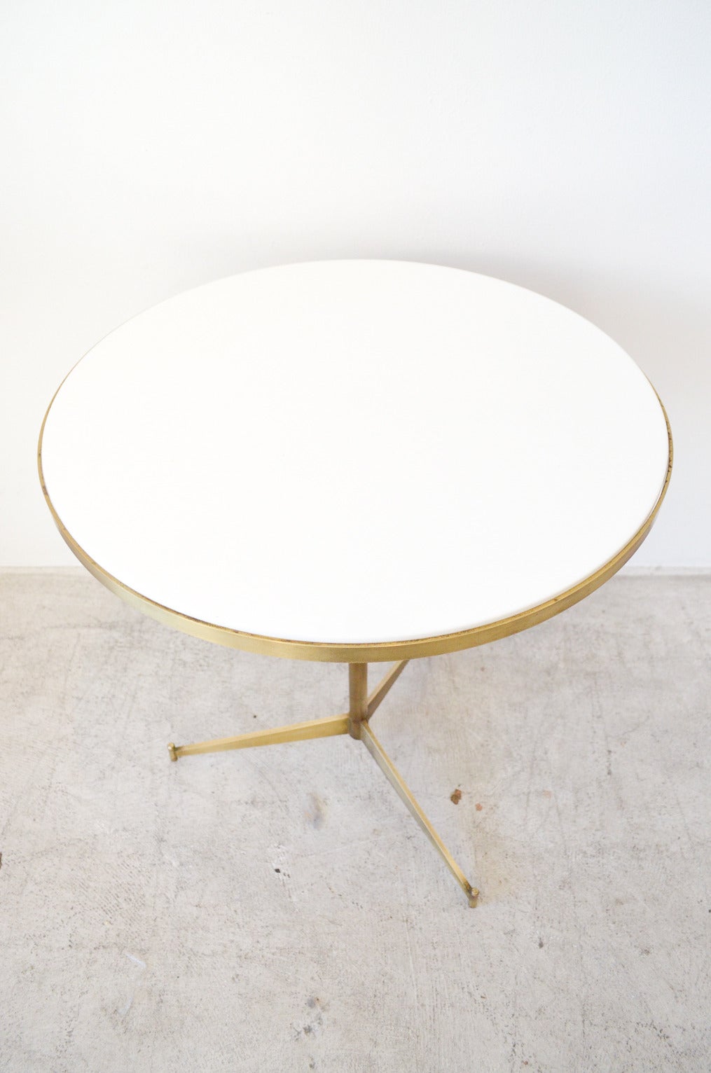 Mid-Century Modern Exquisite Brass and Vitrolite Side Table by Paul McCobb