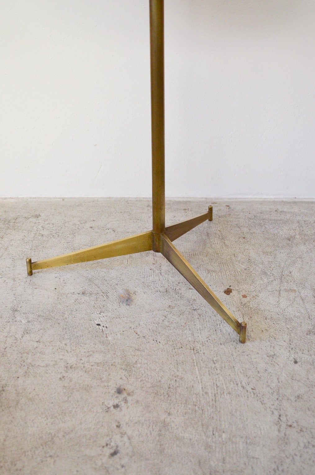 Exquisite Brass and Vitrolite Side Table by Paul McCobb In Excellent Condition In Costa Mesa, CA