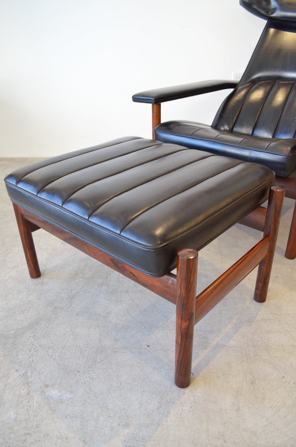 Mid-Century Modern Rare Rosewood Lounge Chair and Ottoman by Sven Ivar Dysthe