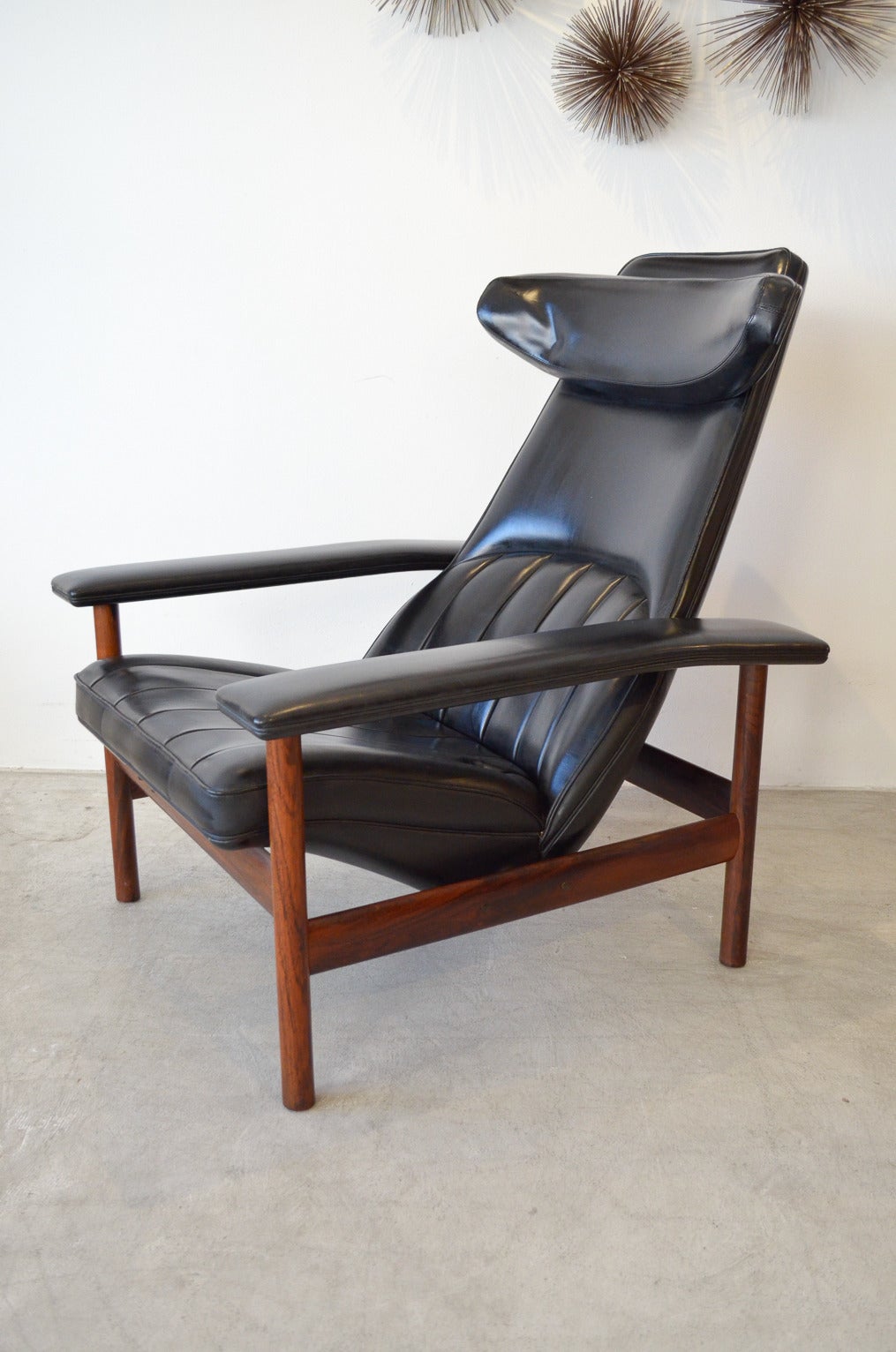 Norwegian Rare Rosewood Lounge Chair and Ottoman by Sven Ivar Dysthe