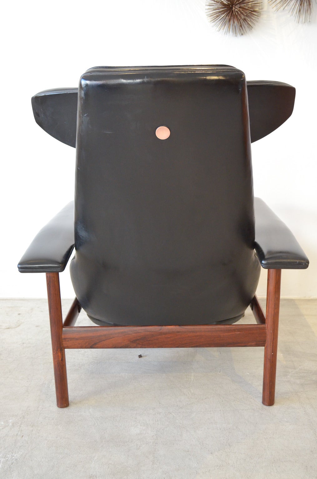 Naugahyde Rare Rosewood Lounge Chair and Ottoman by Sven Ivar Dysthe