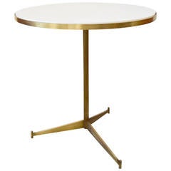 Exquisite Brass and Vitrolite Side Table by Paul McCobb