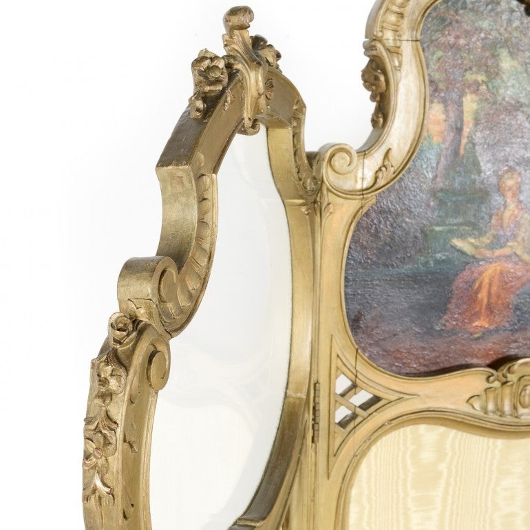 French Ladies Dressing Screen Louis XV Style In Good Condition In Vancouver, British Columbia