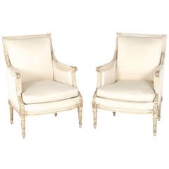 French Bergere Armchairs Louis XVI Style