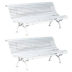 Pair of Used Parisian Park Benches