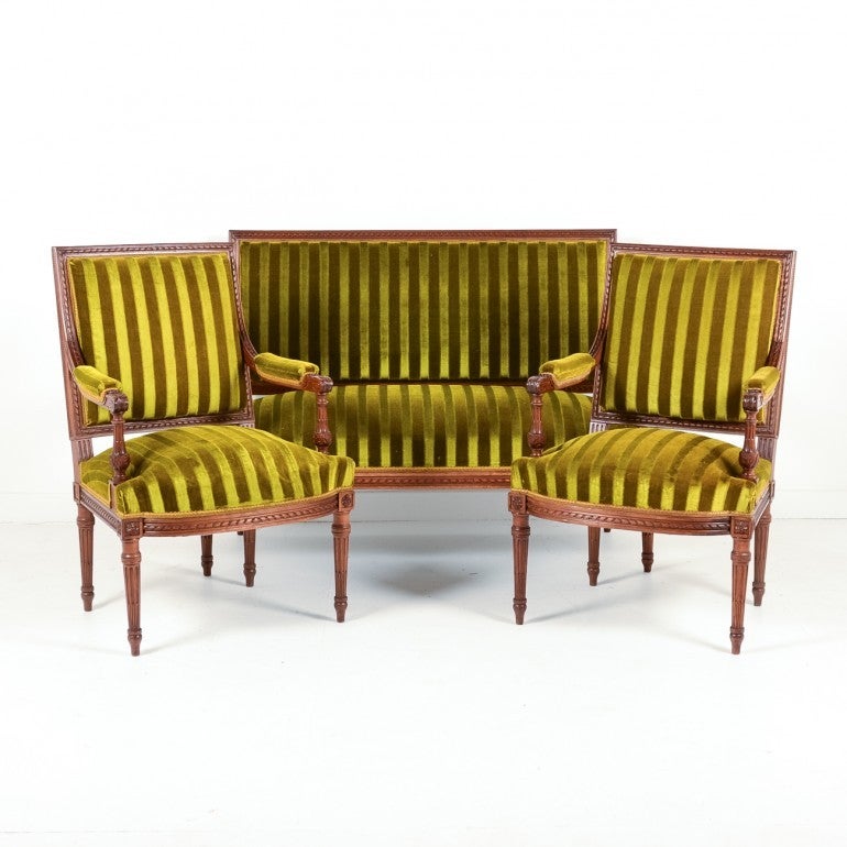 Early 20th Century French Settee Salon set Louis XVI Style from France.