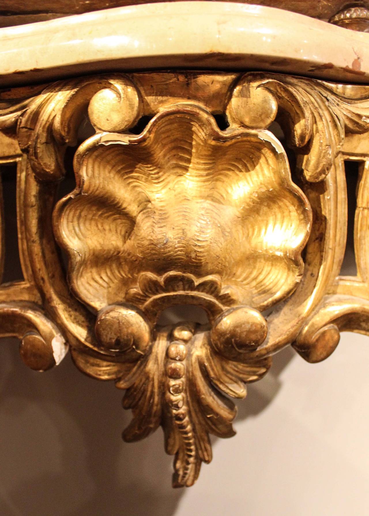 19th Century French Giltwood Console Table In Excellent Condition In Vancouver, British Columbia