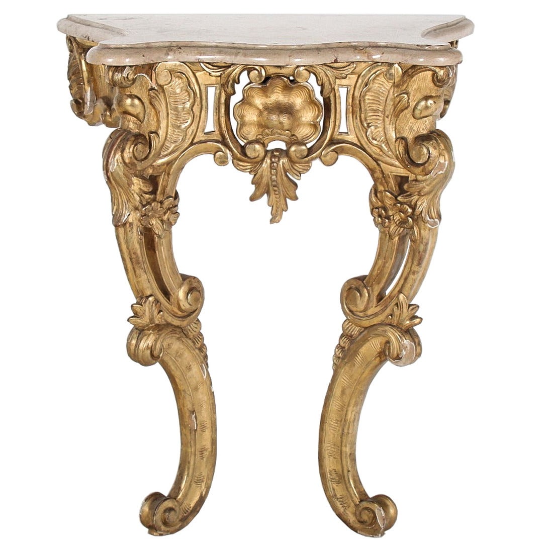 19th Century French Giltwood Console Table at 1stDibs