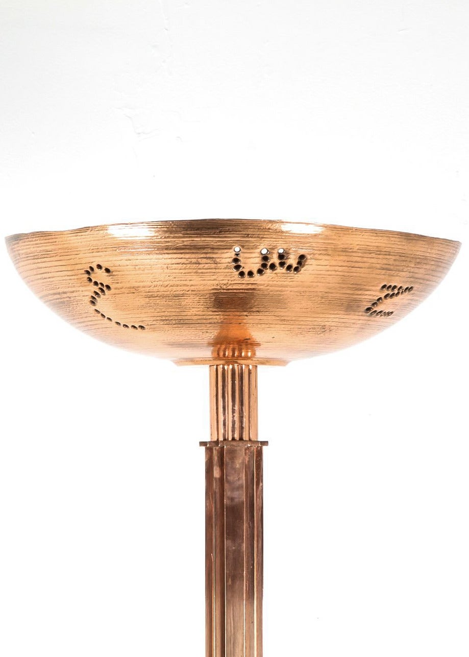 Art Deco Copper Floor Lamp in Style of Gilbert Rohde
