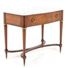 French Art Deco Console Table with Drawer, circa 1930