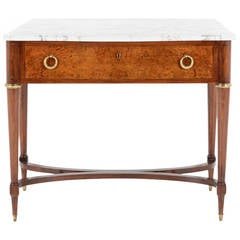 French Art Deco Console Table with Drawer, circa 1930