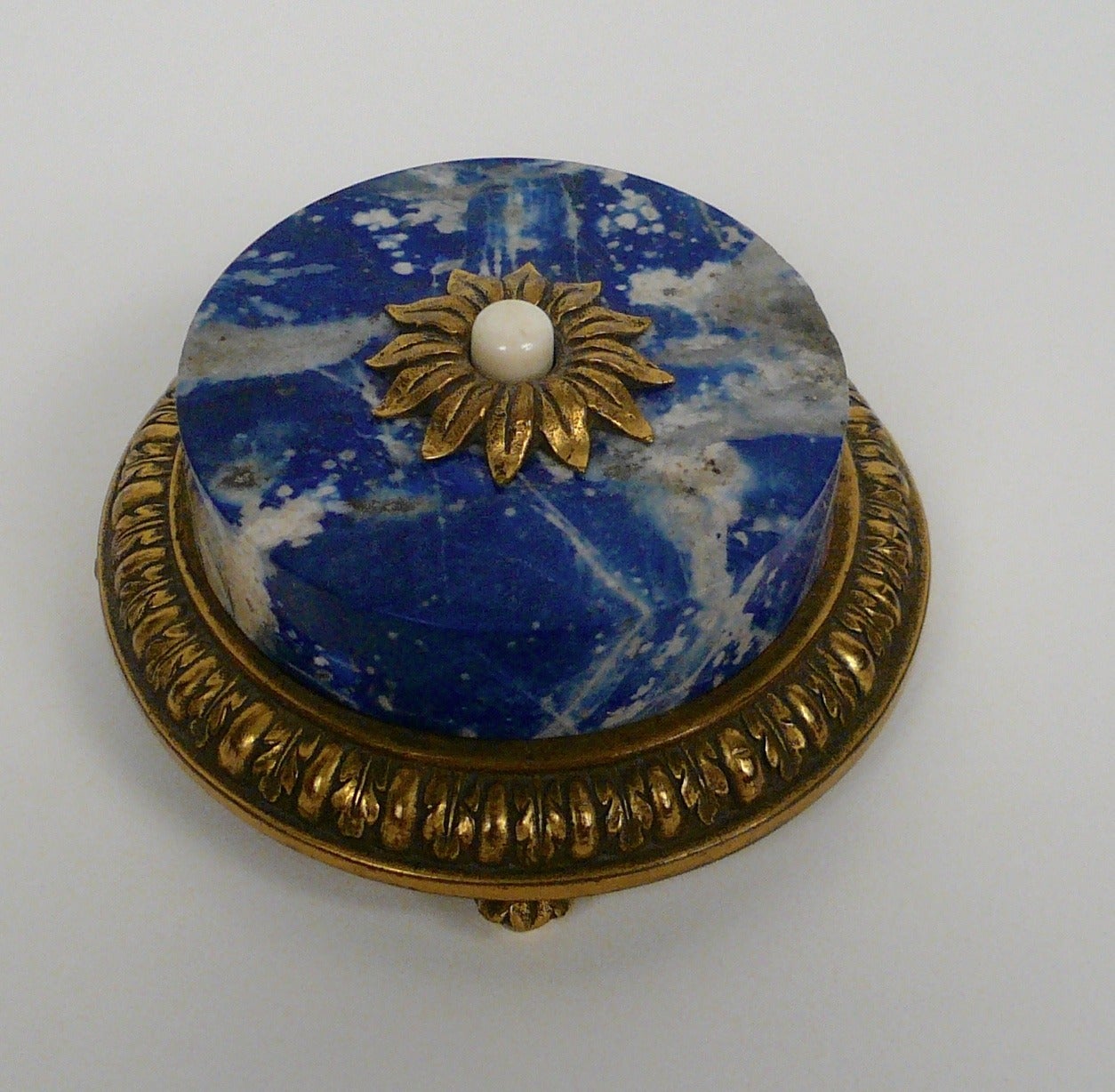 E.F. Caldwell Gilt Bronze and Lapis Bell Push