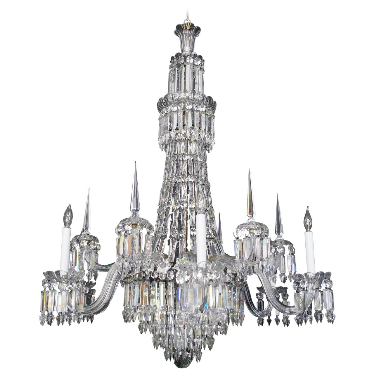 Mid-19th Century English Cut Crystal Chandelier by F. & C. Osler