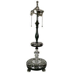 E. F. Caldwell Patinated Bronze and Silver Plated Table Lamp 12