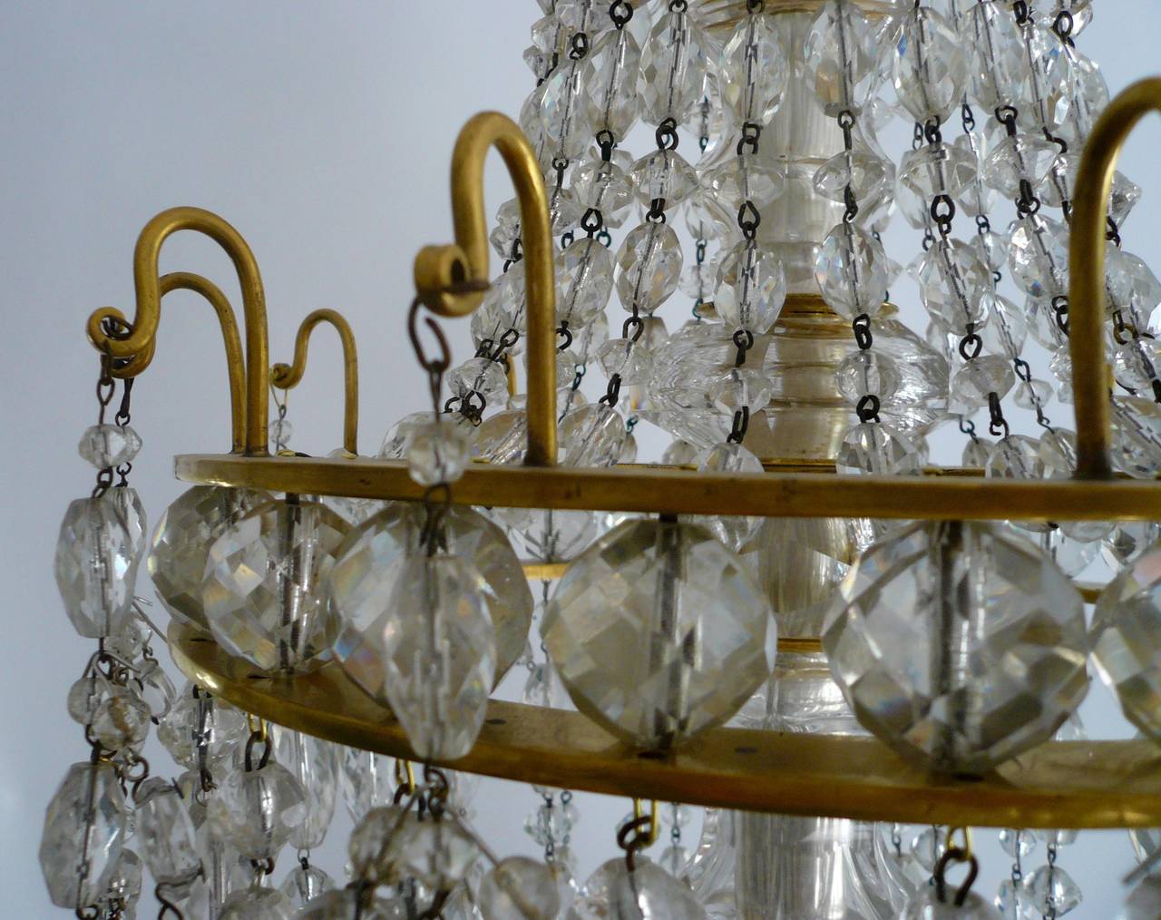 Gilt Bronze and Cut Crystal Twelve-Light Chandelier by E. F. Caldwell In Excellent Condition In Pittsburgh, PA