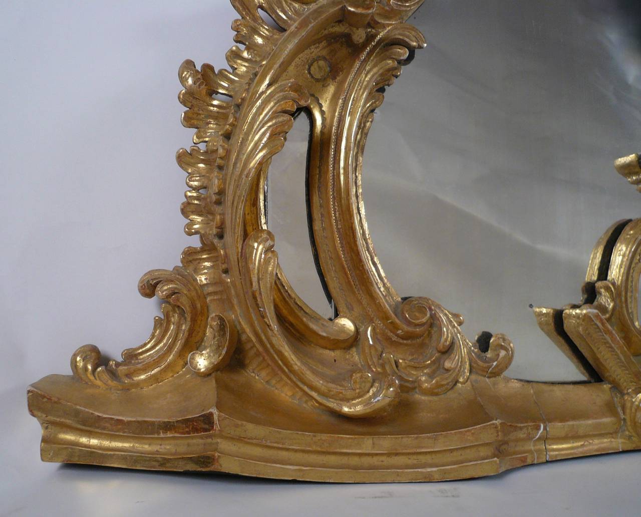 Chinese Chippendale Style Carved and Giltwood Mirror