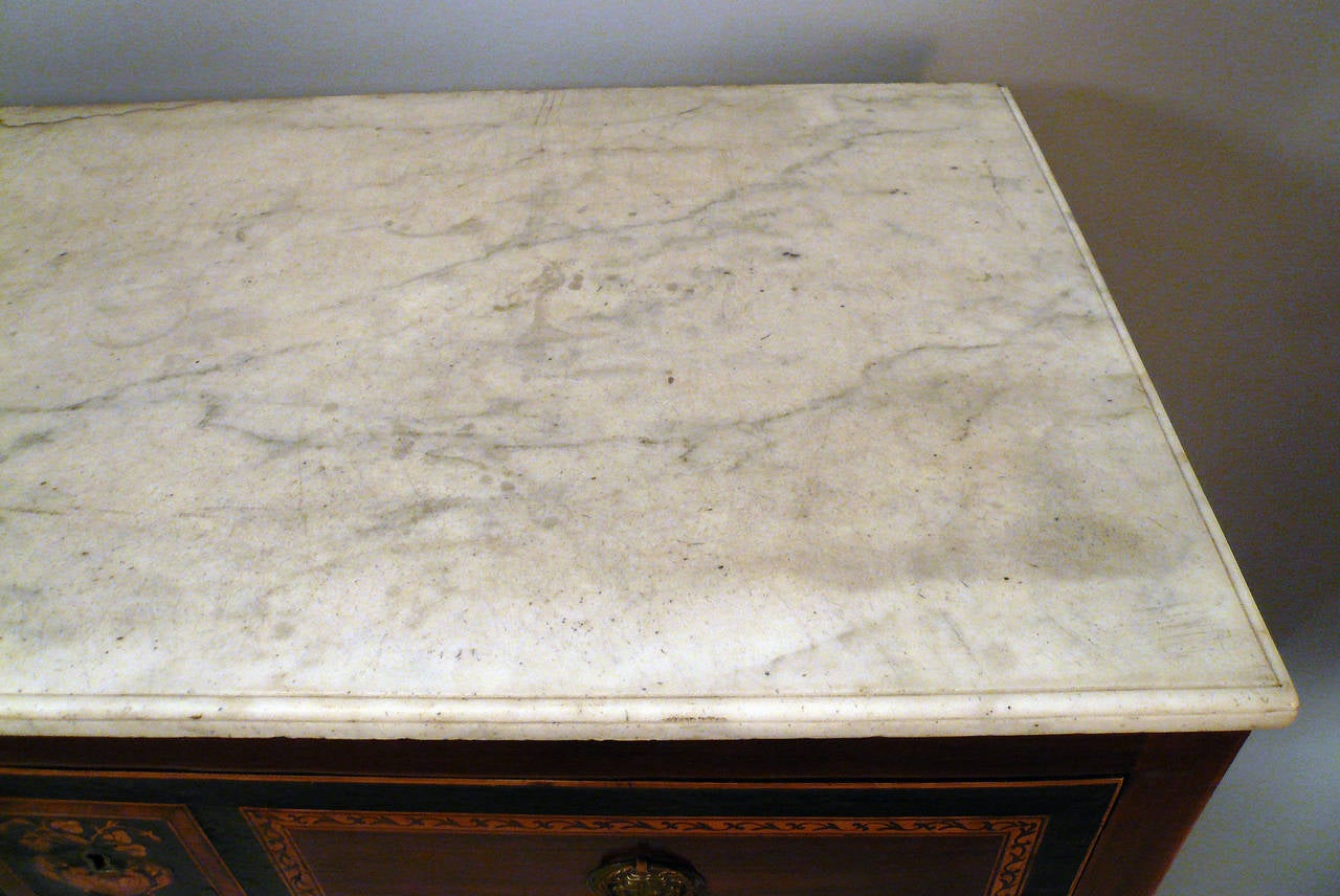 Inlay Northern Italian Neoclassical Marble-Top Commode
