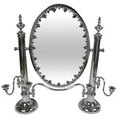 Edwardian Silver Plated Dressing Mirror