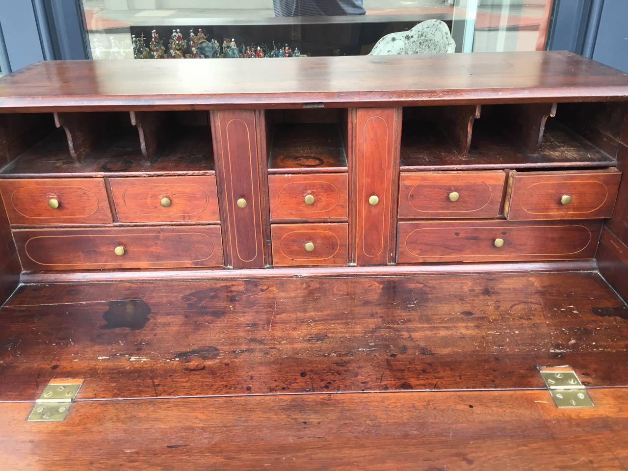 Mahogany American Slant Front Desk with Fitted Interior, circa 1780