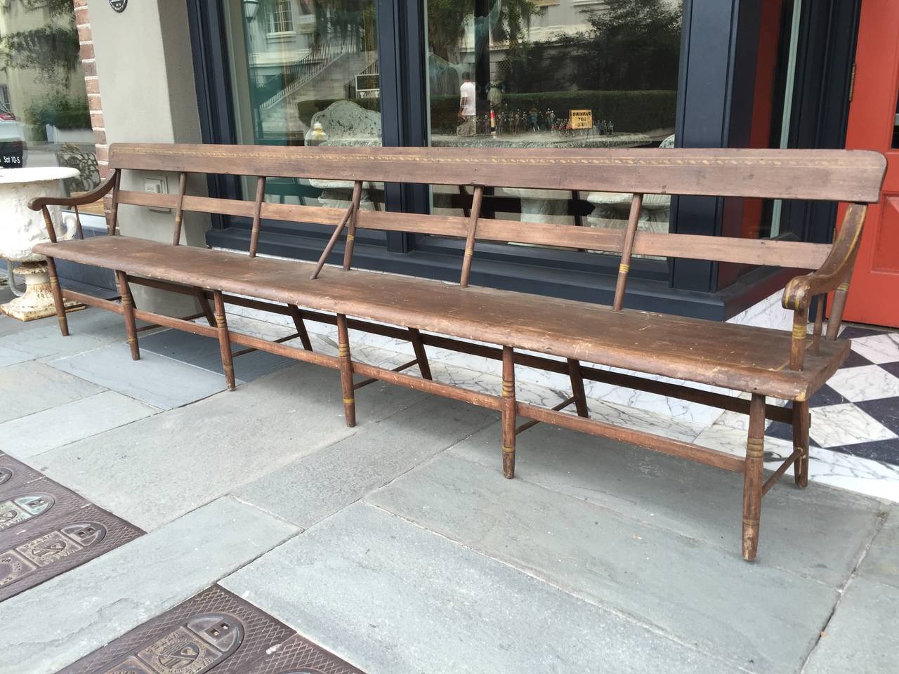 Mid-20th Century American Faux Painted Hall Bench