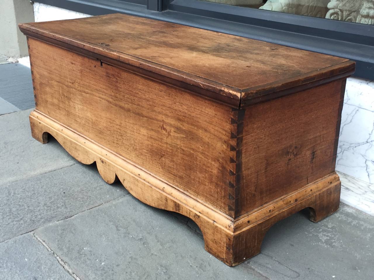 American Blanket Chest of Yellow Birch, circa 1800