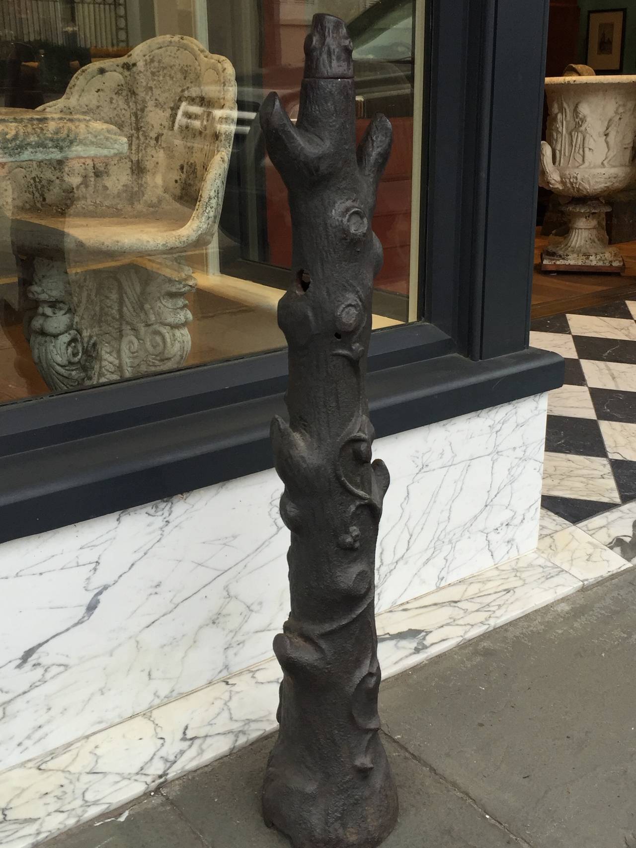 American Faux Bois Hitching Post from the Late 19th Century