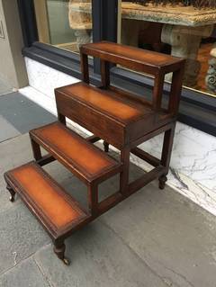 Englische Library Steps in Eiche, um 1850, Metamorphe