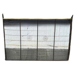 Antique American Wire and Brass Folding Fire Screen, Early 19th Century