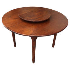 Antique American Southern Lazy Susan Dining Table, circa 1830