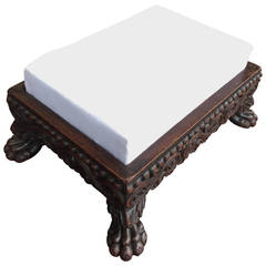 Small Foot Stool with Paw Feet, circa 1840