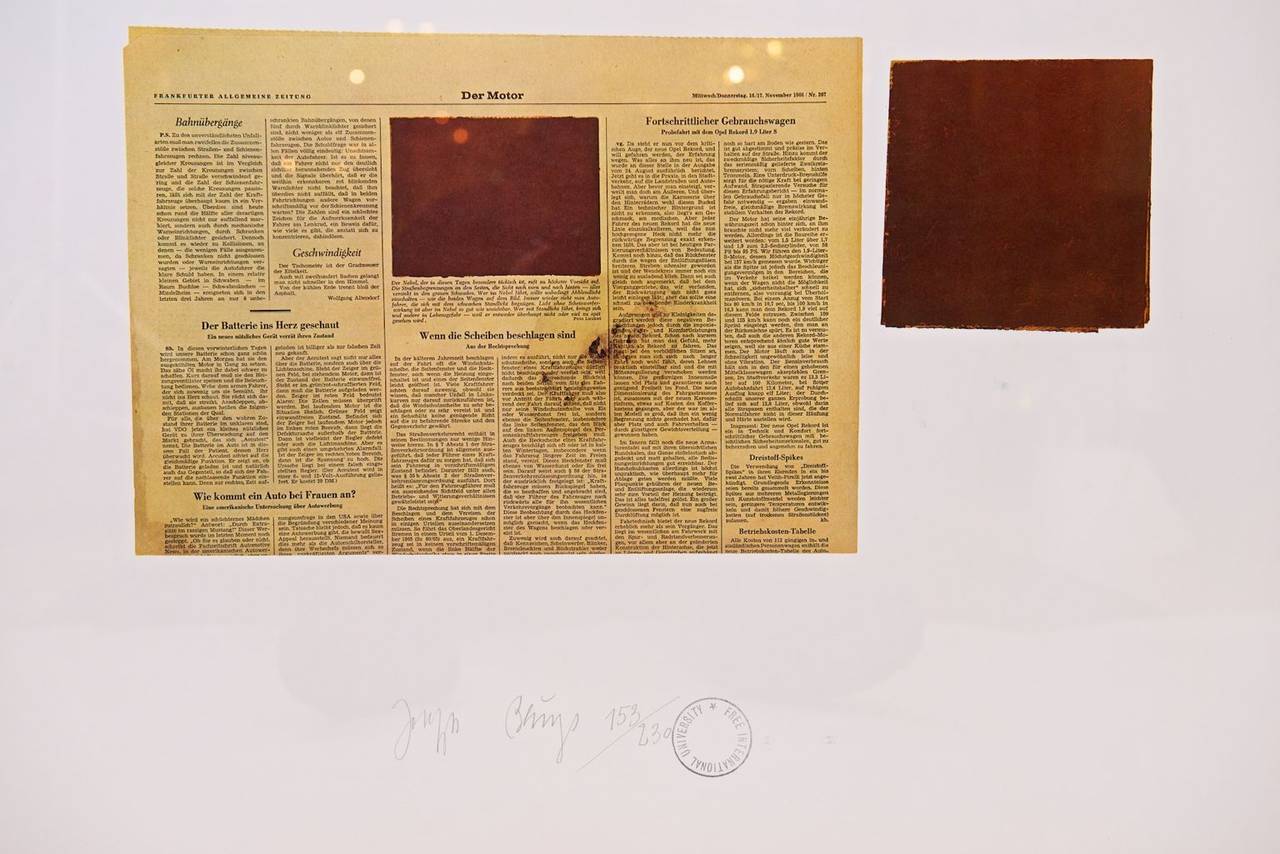 Joseph Beuys Der Motor color offset lithograph
Newspaper and oil.    153/230

Signed and numbered

On view at-Stedelijk Museum voor Actuele Kunst
