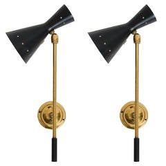 Pair of Articulated Wall Lights Attributed to Stilnovo