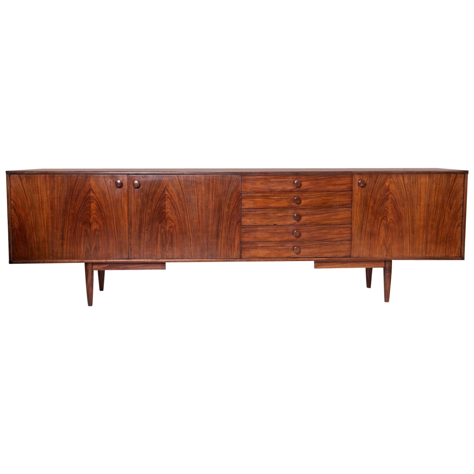 Long Rosewood Sideboard at 1stDibs