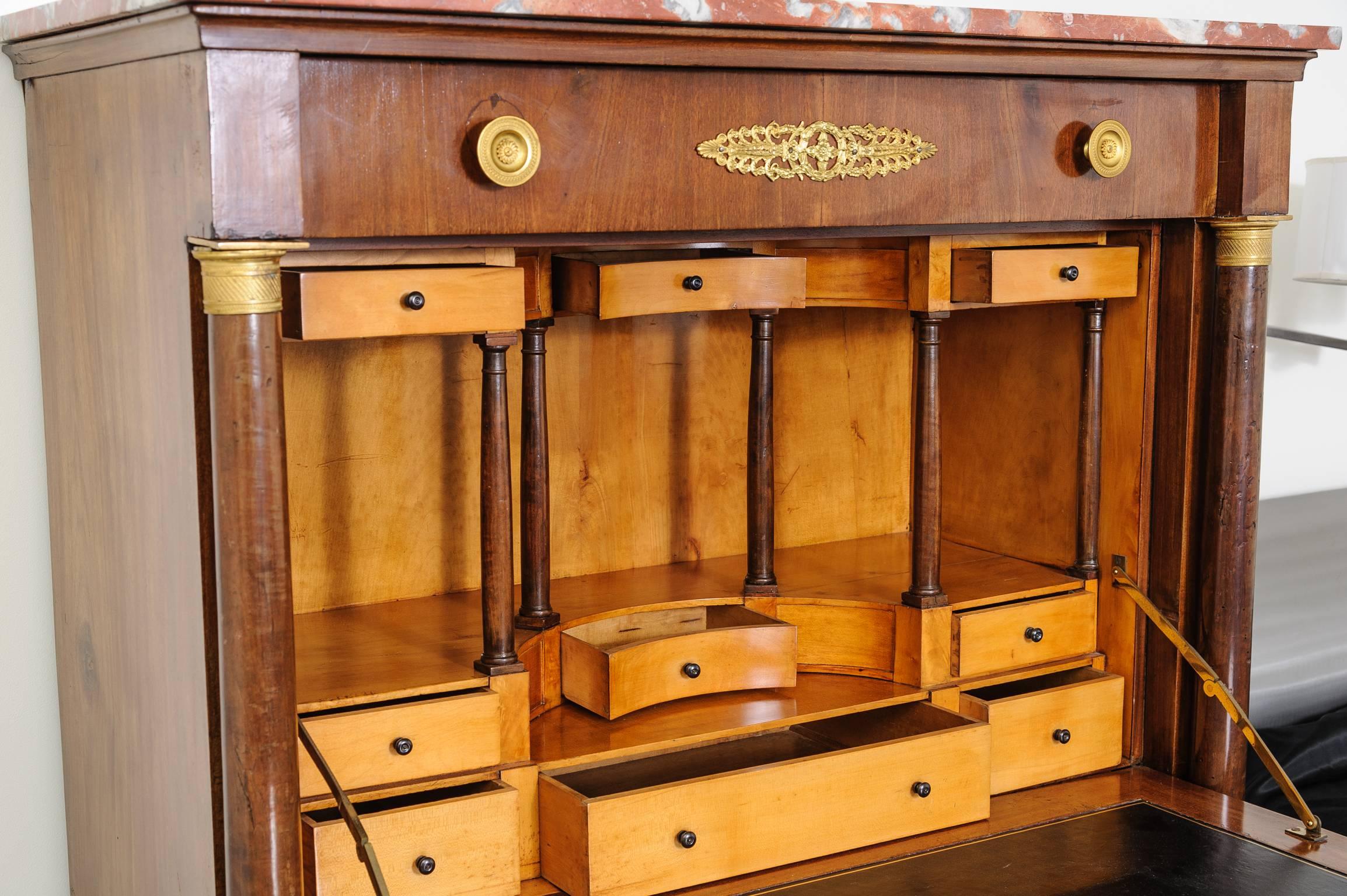 French Empire, Secretaire a Abattant by Ipolito Ceri In Good Condition In West Palm Beach, FL