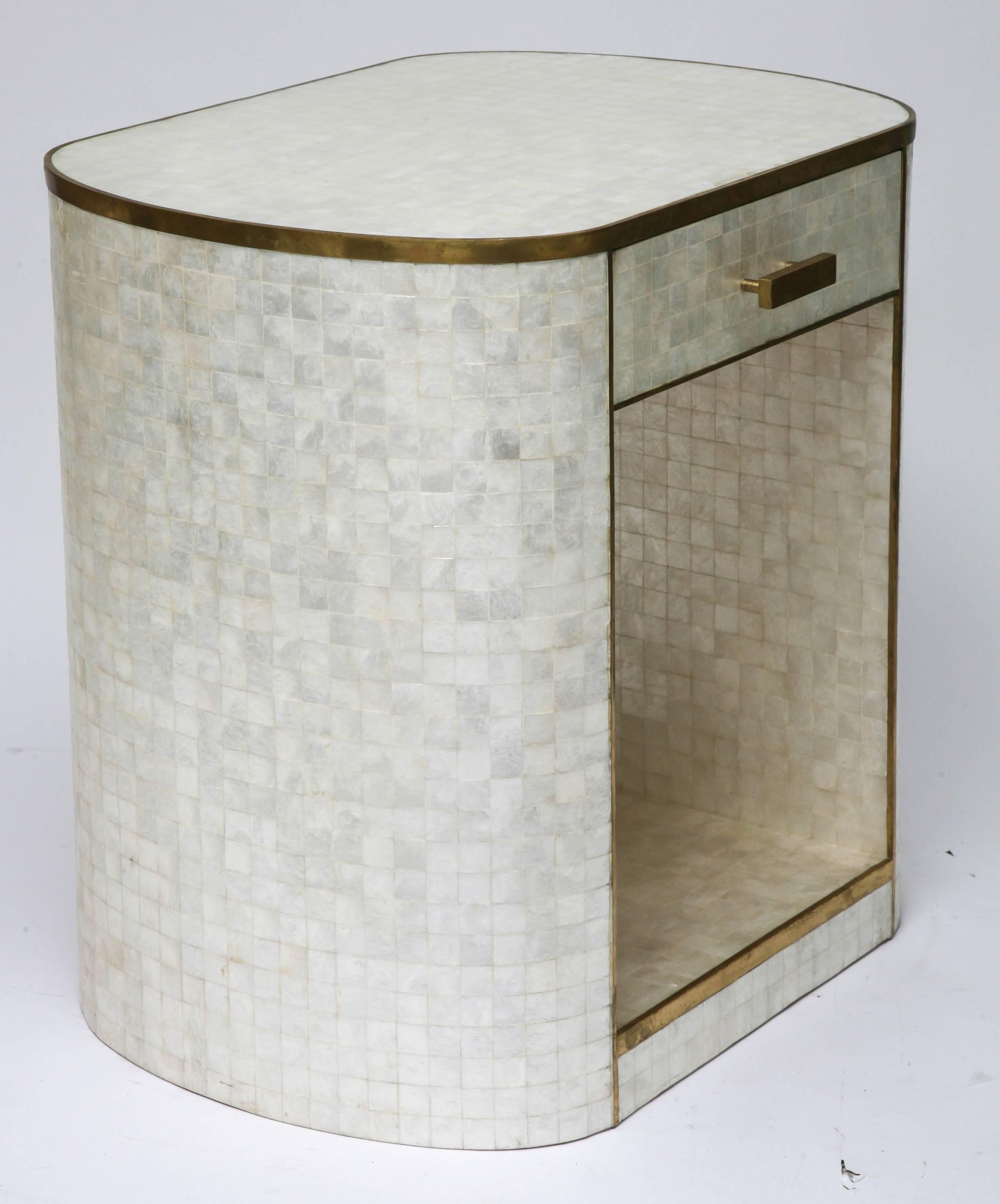 American Capiz Shell and Brass Cabinet by Platt Collections For Sale