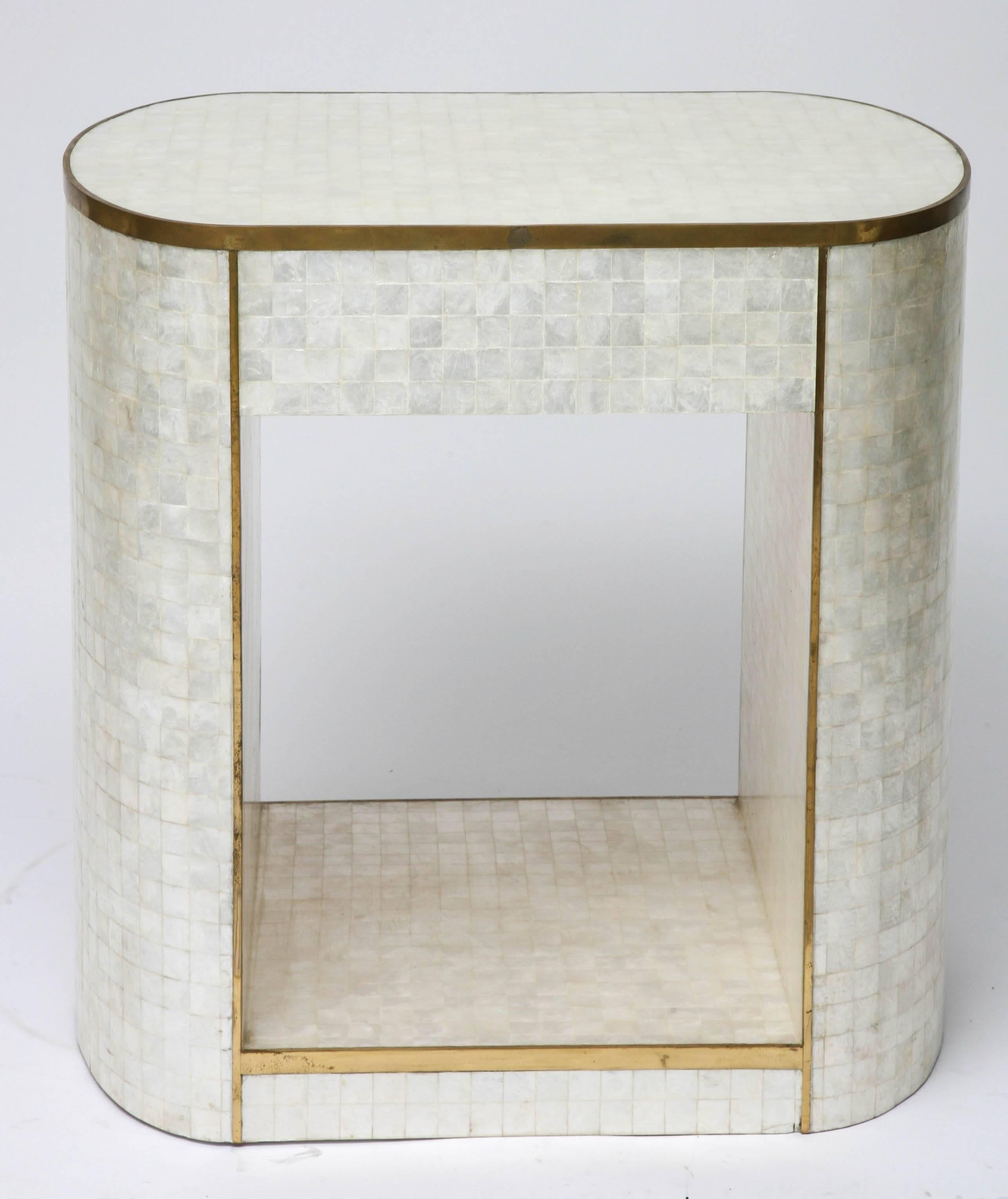 20th Century Capiz Shell and Brass Cabinet by Platt Collections For Sale