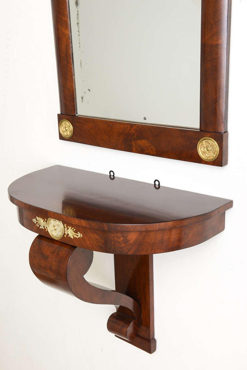 Veneer Wall-Hung Console with Mirror