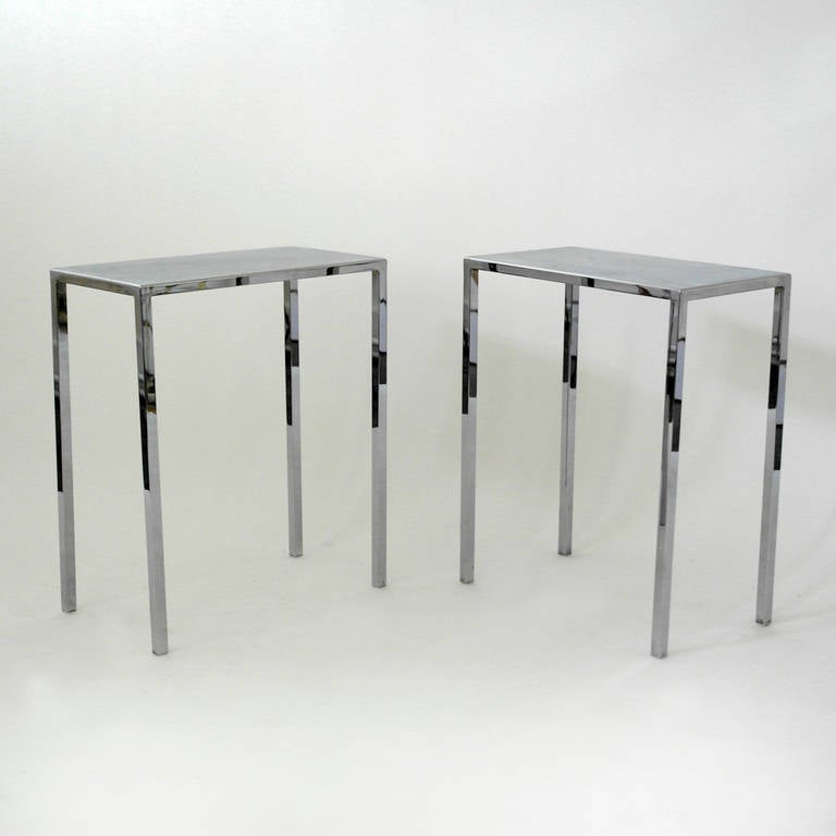 Pair of Philippe Starck Chrome Side Tables In Fair Condition For Sale In Oxfordshire, GB
