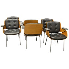D48 Desk Chair / Conference Chair, Hans Könecke, Tecta 1960s Black Leather