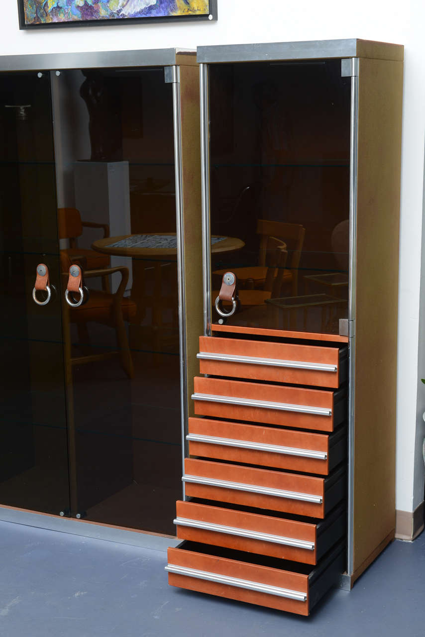 Guido Faleschini Set of Cabinets Retailed by Hermès Italian Midcentury In Good Condition In Miami, FL
