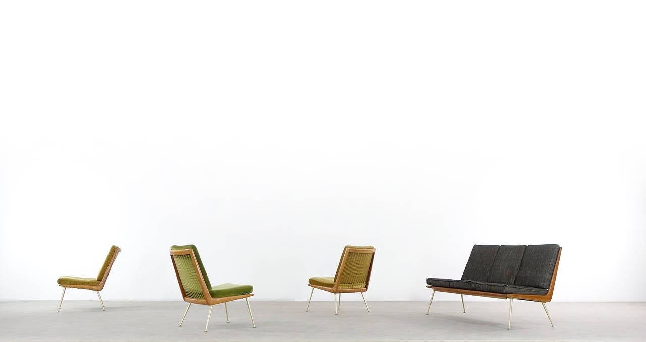 Mid-Century Modern Hans Mitzlaff Boomerang Three-Seat Sofa for Eugen Schmidt Soloform, P. Hvidt