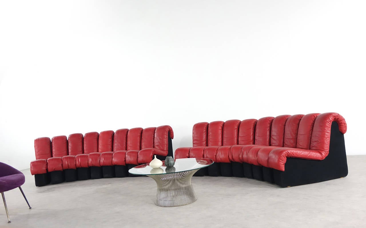 De Sede DS 600 Sofa by Ueli Berger and Riva, 1972, Red Leather 1
