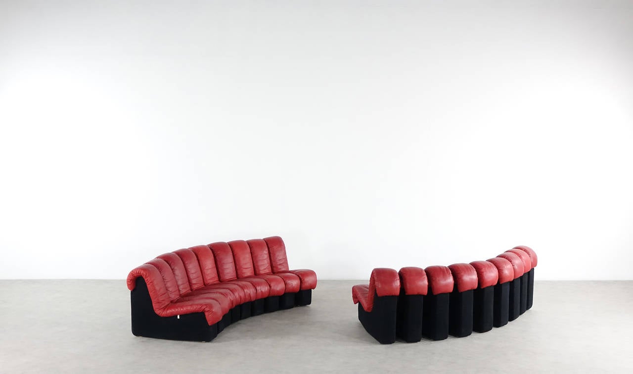 De Sede DS 600 Sofa by Ueli Berger and Riva, 1972, Red Leather 2