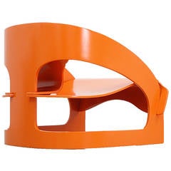 Joe Colombo Organic Sculpture 4801 Lounge Chair N°15, Kartell Wood, 1960