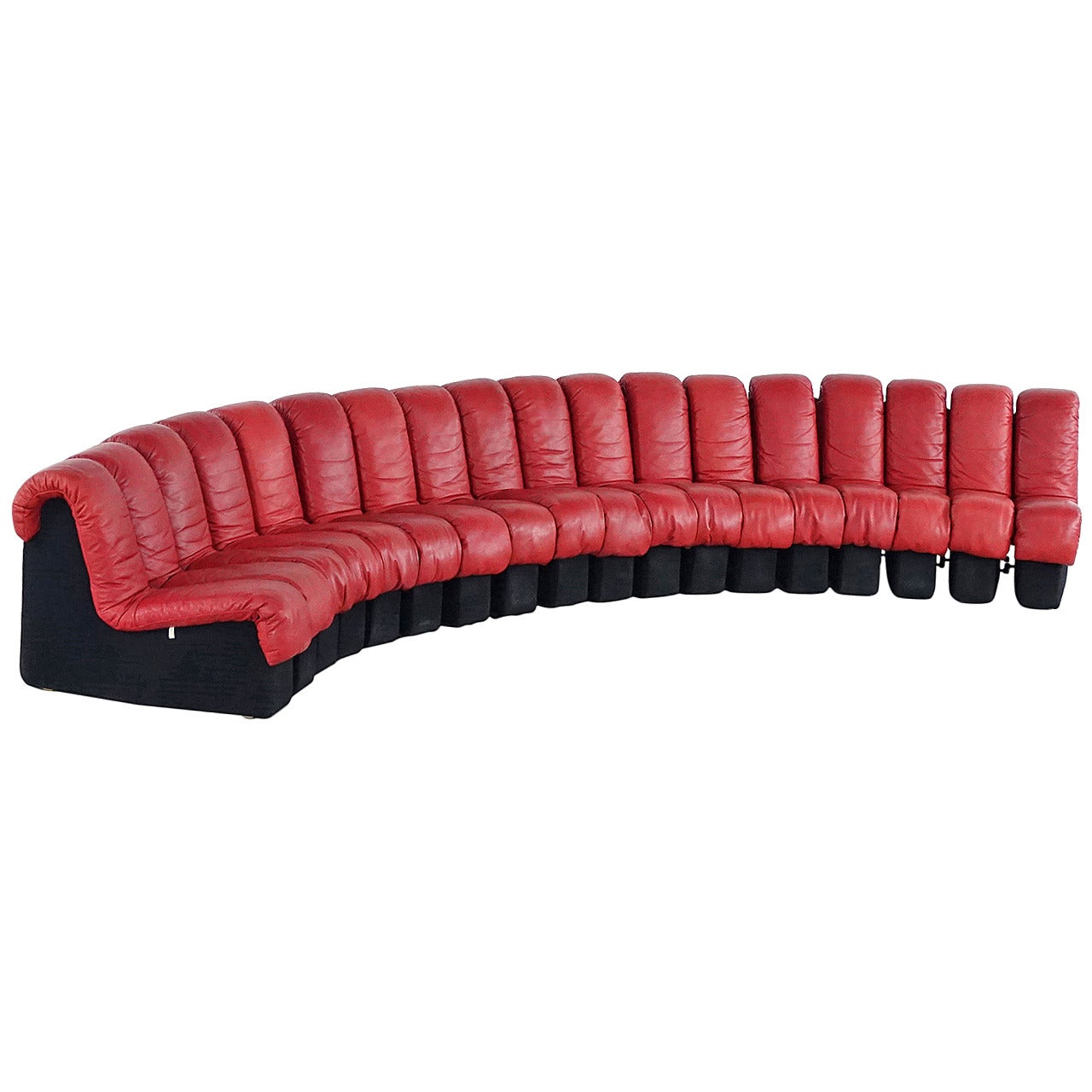 De Sede DS 600 Sofa by Ueli Berger and Riva, 1972, Red Leather