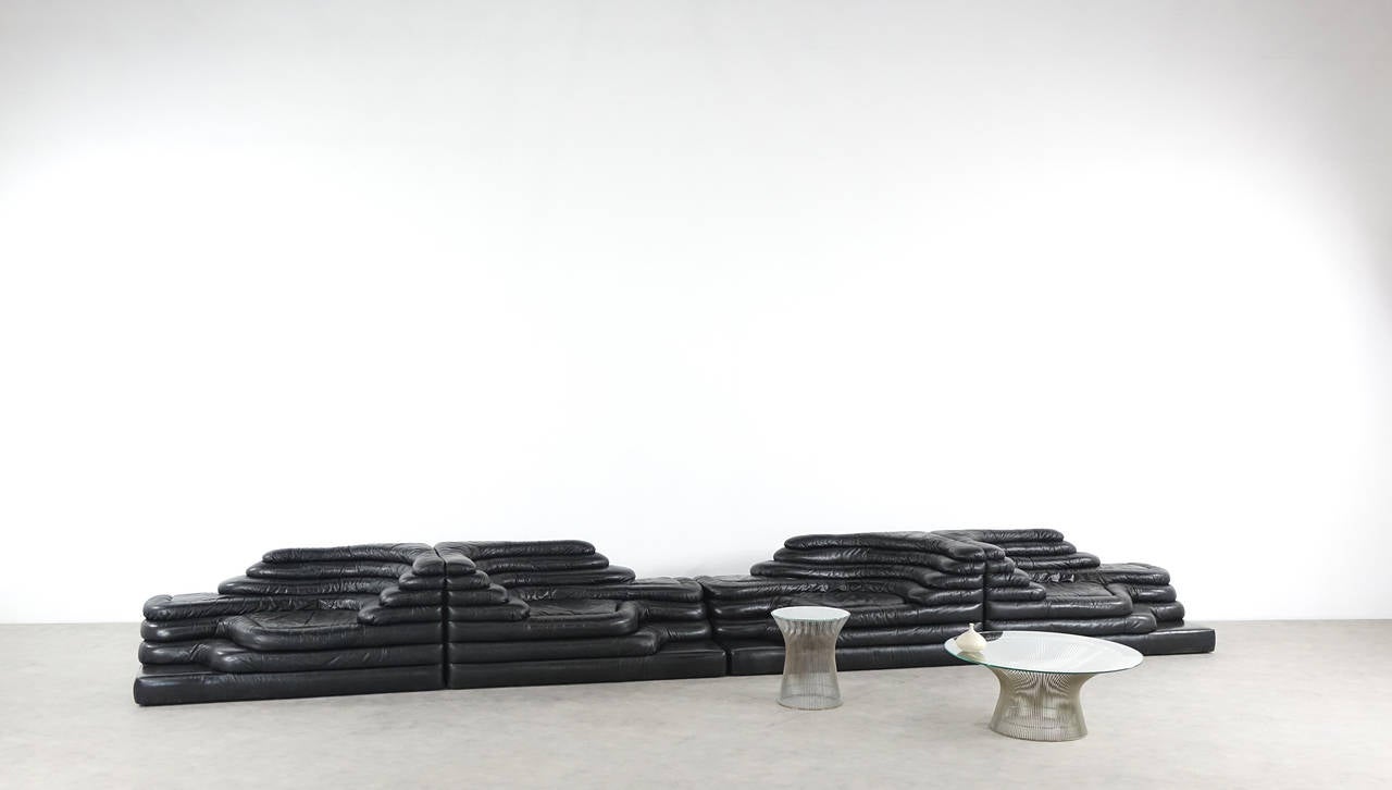 De Sede Four Terrazza DS 1025 en cuir noir par Ubald Klug et Ueli Berger 2